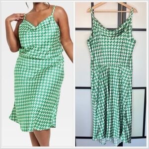AVA & VIV midi dress women’s 1X Kelly Green. Green white. Preppy spring summer